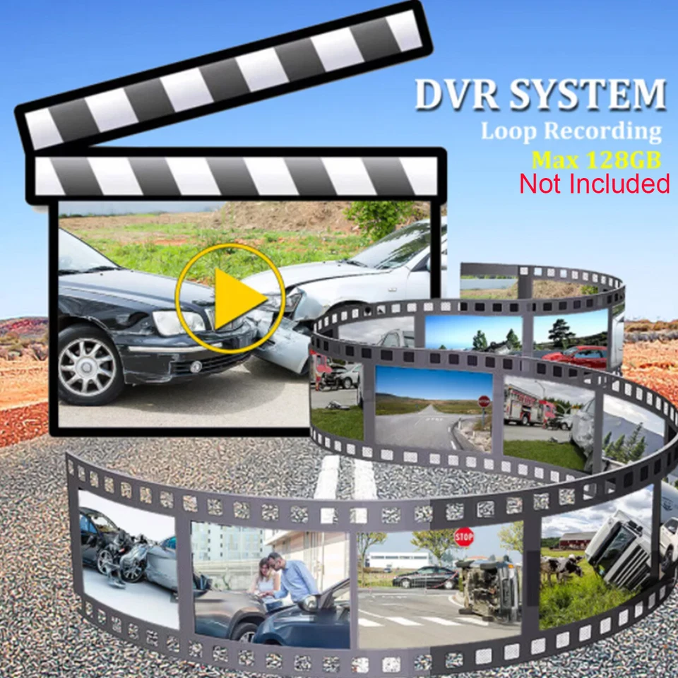 9" Wireless DVR Monitor 1080P Backup Reversing Camera for Truck Trailer Car RV - Image 4 of 4