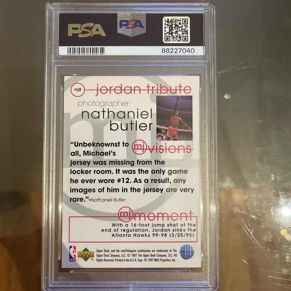 1996-1997 Upper Deck Rare Michael Jordan wearing Jersey #12