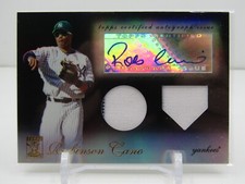 ROBINSON CANO 2009 TOPPS TRIBUTE DUAL PATCH AUTOGRAPH AUTO! #33/50! NY YANKEES!