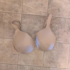 Cacique Women Bra 42D Beige Lightly Lined Full Coverage T Shirt Underwire