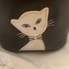 Black Make Up Bag With Kitty On Front, Leather Look. — photo 7