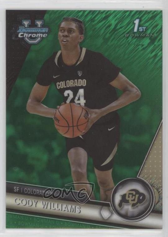 2023-24 Bowman U Chrome Green Shimmer Refractor 22/99 Cody Williams #16 g2u