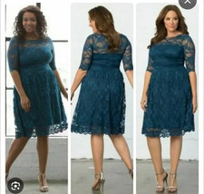 Kiyonna Luna Dress  Teal New with tags