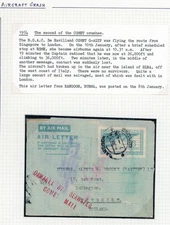 P89/48/RC BURMA 1954 STATIONARY BOAC COMET AIR CRASH COVER AR ROME