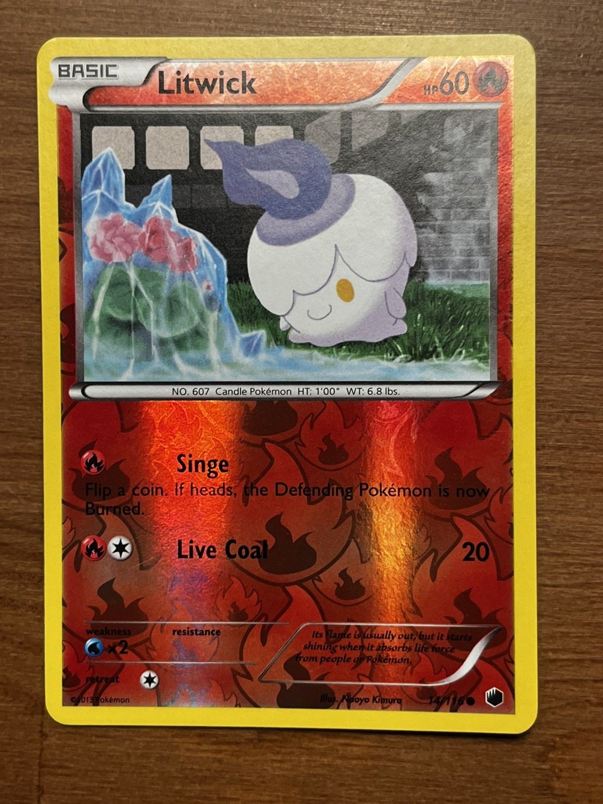 Litwick Pokemon Card 14/116 Reverse Holo Plasma Freeze LP 2013