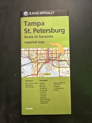 Rand Mcnally Tampa/St. Petersburg, Florida Regional Map : Ocala to Sarasota...
