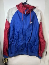 Nike Windrunner Jacket Mens Full Zip Hooded Red White Blue USA Sz Xl