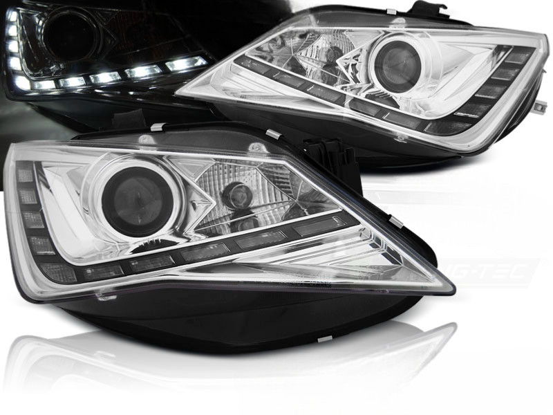 Phares avant chromés Daylight LED haut de gamme pour Seat Ibiza 6J