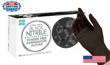 ASAP Black Nitrile Gloves Disposable Latex Free 4 Mil Powder Free Food Safe
