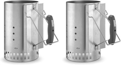 Weber 7416 Rapidfire Anzündkamin Starter Groß 32cm 2er Pack Grillanzünder Kohle