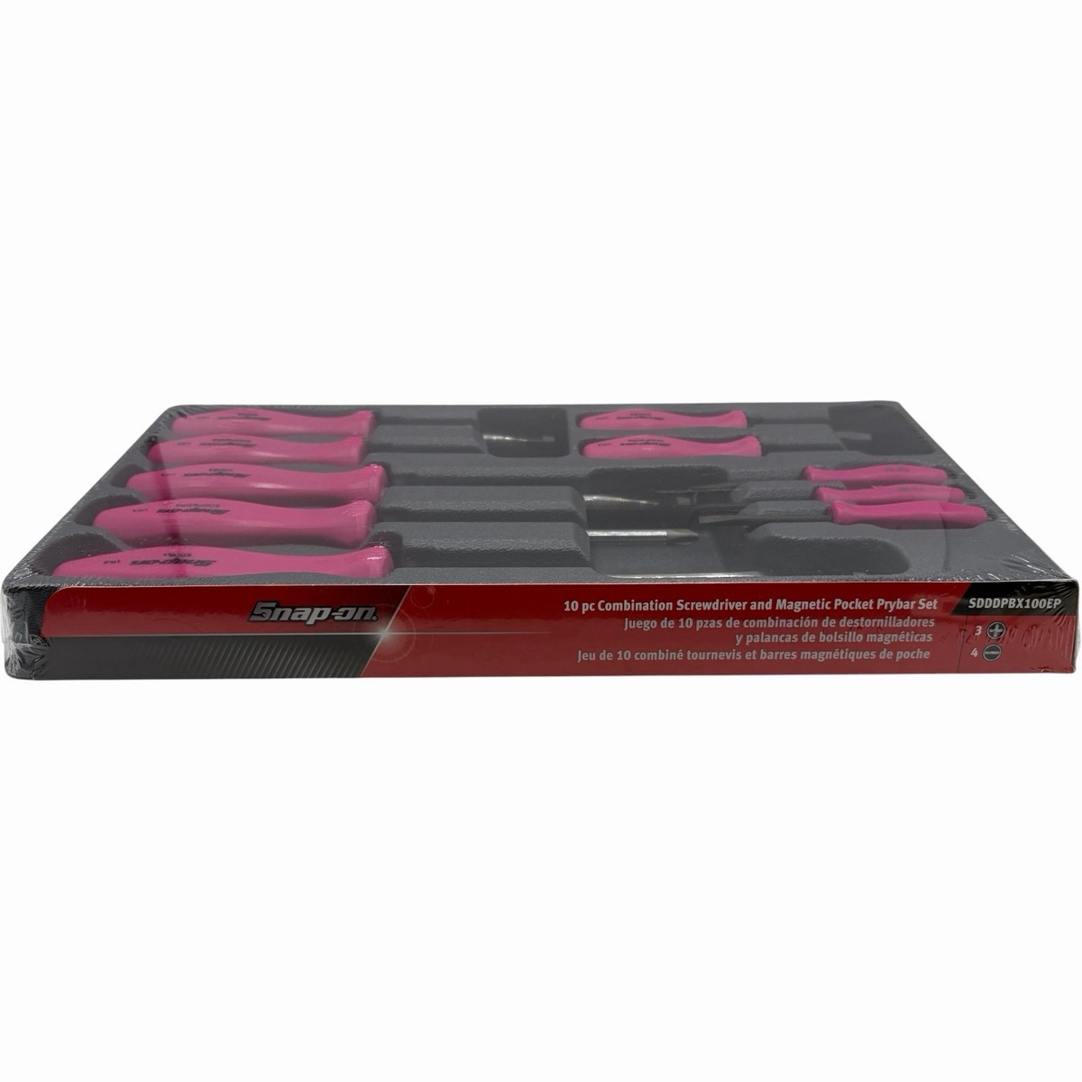 Snap On Tools Pink Hard Handle Screwdriver and Mini Pry Bar Set