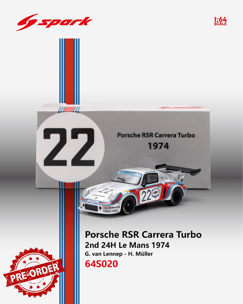 (Pre-Order) Sparky 1/64 - Porsche RSR Carrera Turbo No.22 2Nd 24H Le Mans 1974-image