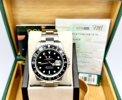 ROLEX GMT-MASTER II 箱と付属品10点セット 2003 Rolex GMT-Master II 16710 Black Stainless Steel Box Paper