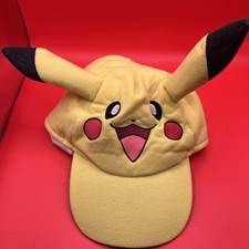 Pokemon Pikachu Face Cap Hat With 3D Ears Baseball Hat Kids Size