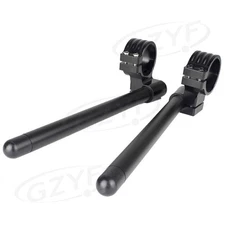 2x 45mm Left+Right Clip On Handlebar Fork Tube Universal Motorcycle Black