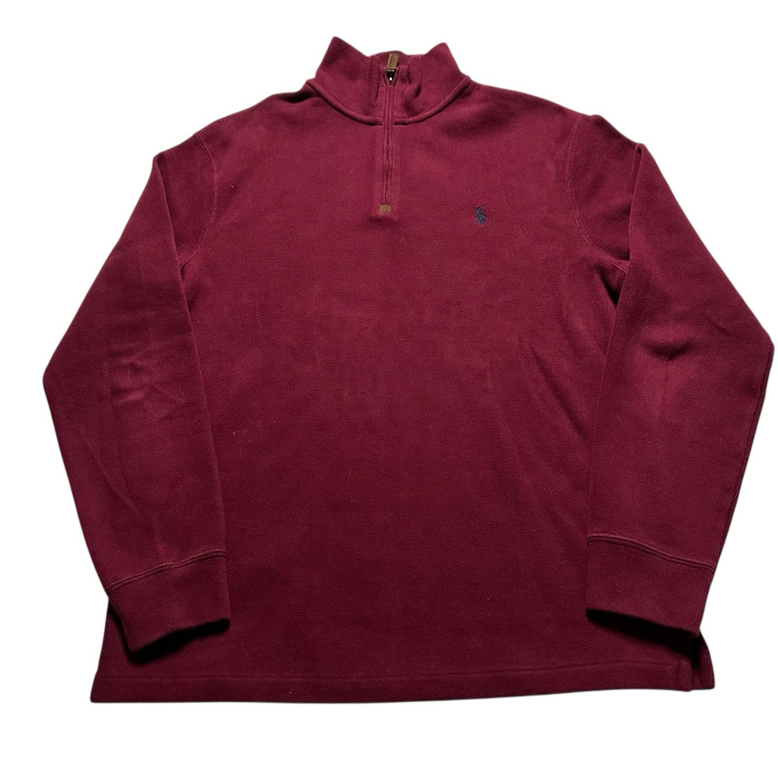 PONY Polo Ralph Lauren Maglione Pullover Uomo Polo Media Rosso Borgogna Cotone