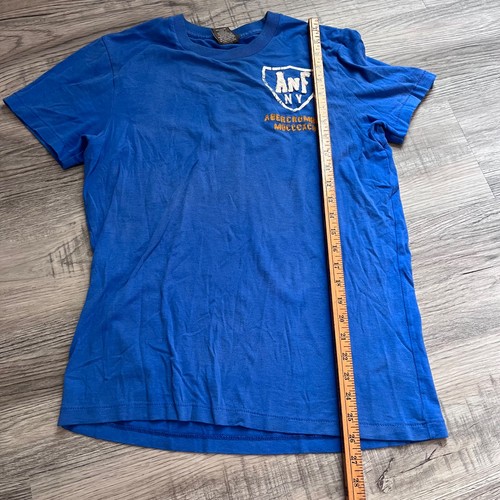 Abercrombie & Fitch Track 6 T-Shirt Muscolare Uomo Taglia Media Blu Cotone Pesante - Foto 5 di 7
