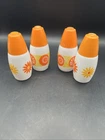 Vintage  Salt & Pepper Shakers Floral Orange Daisy 2 Sets
