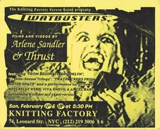 1990s NYC Flyer Twatbusters Knitting Factory Arlene Sandler Queer Film Zine Gay