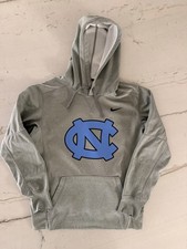 Nike UNC North Carolina Tar Heels Hoodie T-Shirt Logo Gray Size MEDIUM