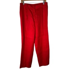 Lauren Ralph Lauren red linen pants size 16 runs small fits 8 tailored trousers