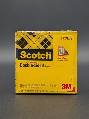 Scotch Double-Sided Tape 3/4'' x 1296'' 3'' Core Transparent 2/Pack 6652P3436