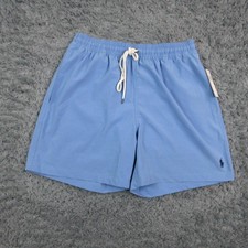 Polo Ralph Lauren Swim Shorts Mens Large Blue Drawstring Lined Elastic Waist NWT