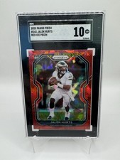 2020 Panini Prizm #343 Jalen Hurts Red Ice Prizm (RC) Rookie SGC GEM 10