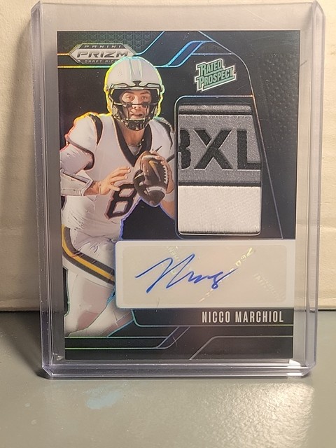 Nicco Marchiol 2025 Prizm Draft Picks Patch Auto Black 1/1 NIL Rated Prospect