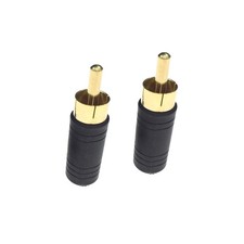 2PCS 3.5mm 1/8" Mono Female Jack to RCA Male Plug Audio Cable Converter Gilding