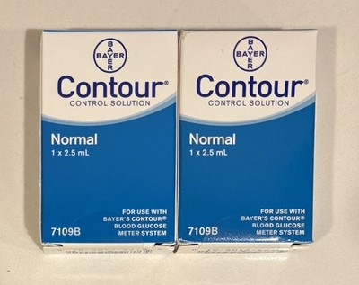 2 Bayer Contour Control Solution Normal 2.5ml use w/Contour Meter & Test Strips