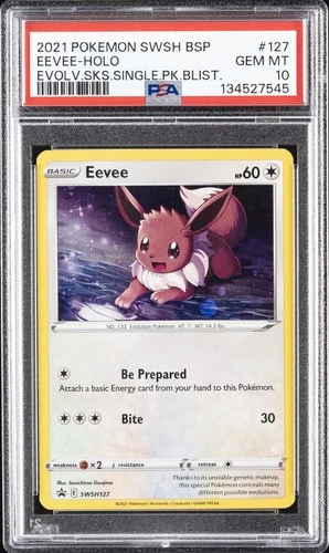 2021 POKEMON EVOLVING SKIES SINGLE PACK BLISTERS PROMO #127 EEVEE-HOLO PSA 10