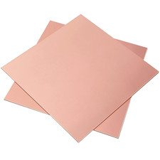 2 Pieces 99.9 Pure Copper Sheet, 4" X 4",18 Gauge 1Mm Thickness, Film Attached