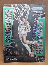 2025 Panini Prizm WNBA - Fireworks Kiki Iriafen #13 Green Prizm (RC) - Mystics