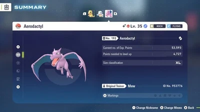 Brillante 6IV Jolly ALPHA Aerodactyl Pokémon ZA + Master Ball