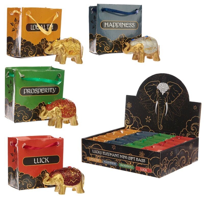 Mini Metallic Glitzer Glücks-Elefant im Beutelchen