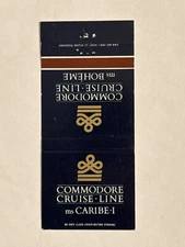 Commodore Cruise Line Matchbook Cover MS Caribe I MS Boheme Caribbean Ship Boat