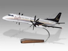 Saab 2000 PenAir Desk Wood Airplane New Model Small Scale 1/100