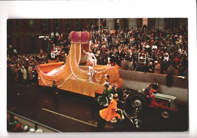 Postcard New Orleans LA Louisiana Mardi Gras King For A Day Rex Parade Float