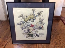 Vintage Pro Framed Norman Rockwell 4 Sporting Boys: Oh Yeah, Missed, First Down