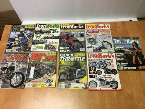 Motorcycle Biker Magazines 9 Back Issues 1998-00 IronWorks Quick Throttle  - Afbeelding 1 van 4