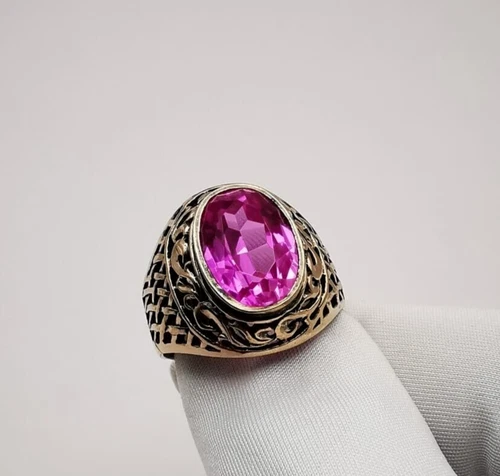 USSR,Vintage,Ring,Silver 875,Gold plated 375 Star,Jewelry,Tourmaline