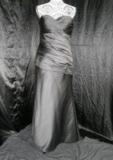 Bill Levkoff Dress 10 Black Satin Strapless Formal Prom Wedding Bridesmaid