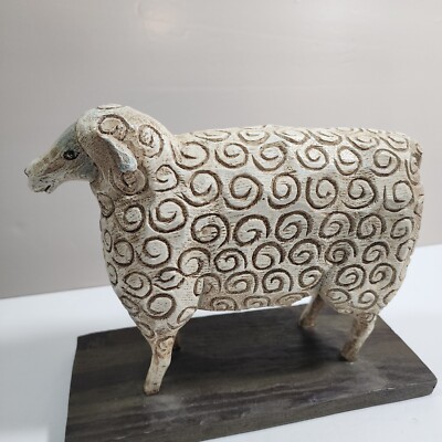 David Harden Primitive Folk Art Resin Sheep Sculpture Figurine