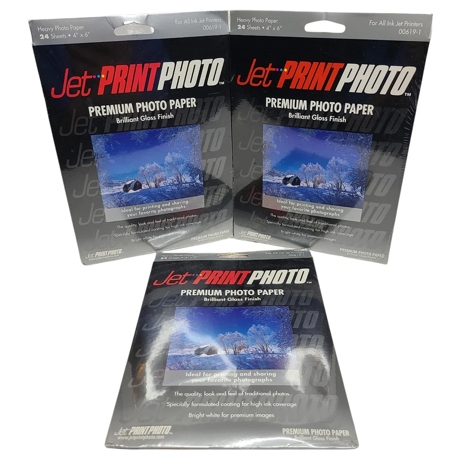 (3 Pack) Jet Print Premium Photo Paper 24 Sheets 4x6 Brilliant Gloss 00619-1 - Image 4 of 4