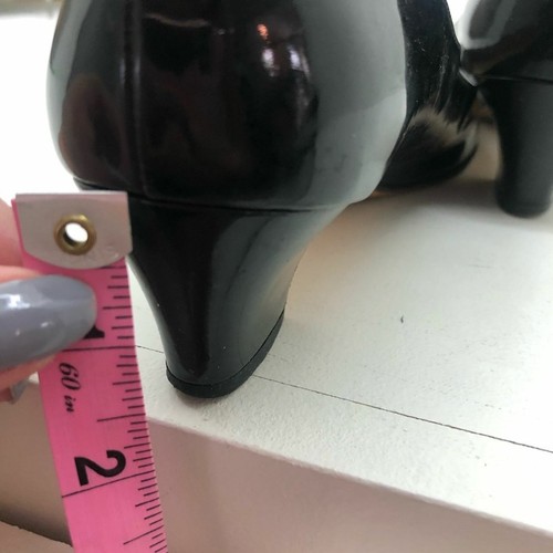 Salvatore Ferragamo schwarz Lack Stacked Leder Heels Retro Basic Gr. 8,5 AAA - Bild 4 von 10