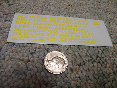 Herald King decals HO Del Padre Western Line Cascade Dual Progress  yellow  ZZ95