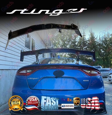 For Stinger 2018-2023 JDM GT VIP Style Glossy Black Rear Trunk Spoiler Wing 