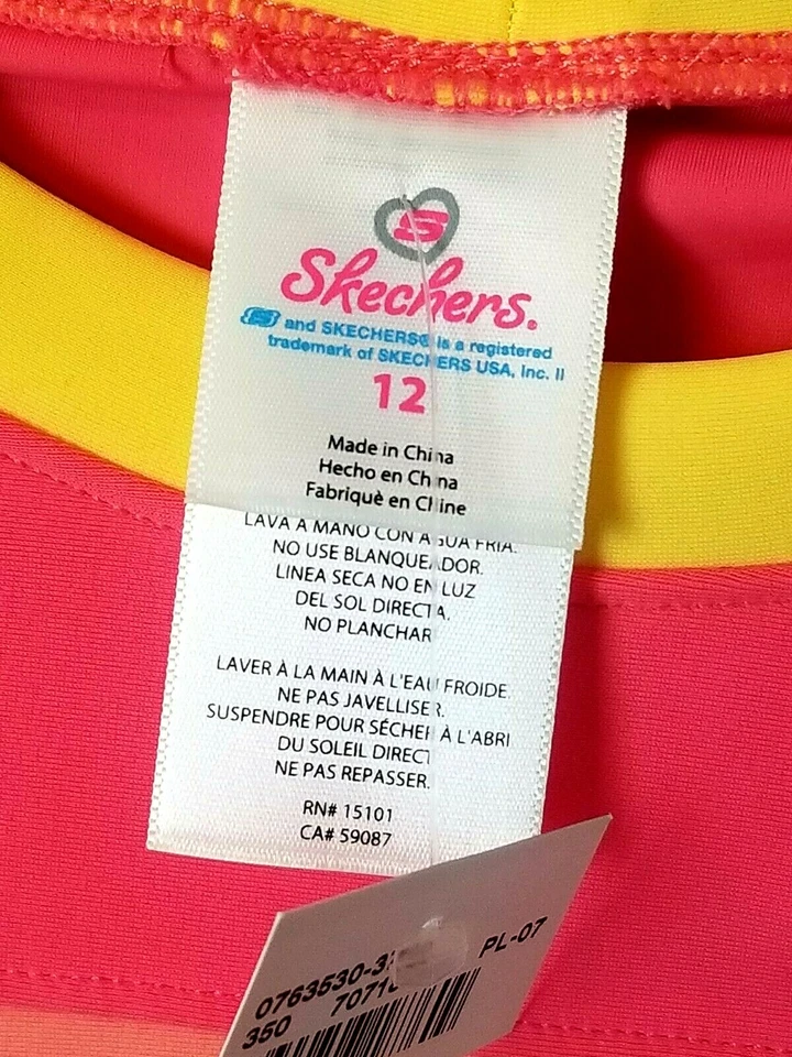 Conjunto de traje de baño Skechers para niñas con manga larga talla 12 Foto 3 de 4