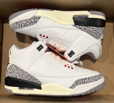 Men's Size 4 Nike Air Jordan 3 Retro 'White Cement Reimagined